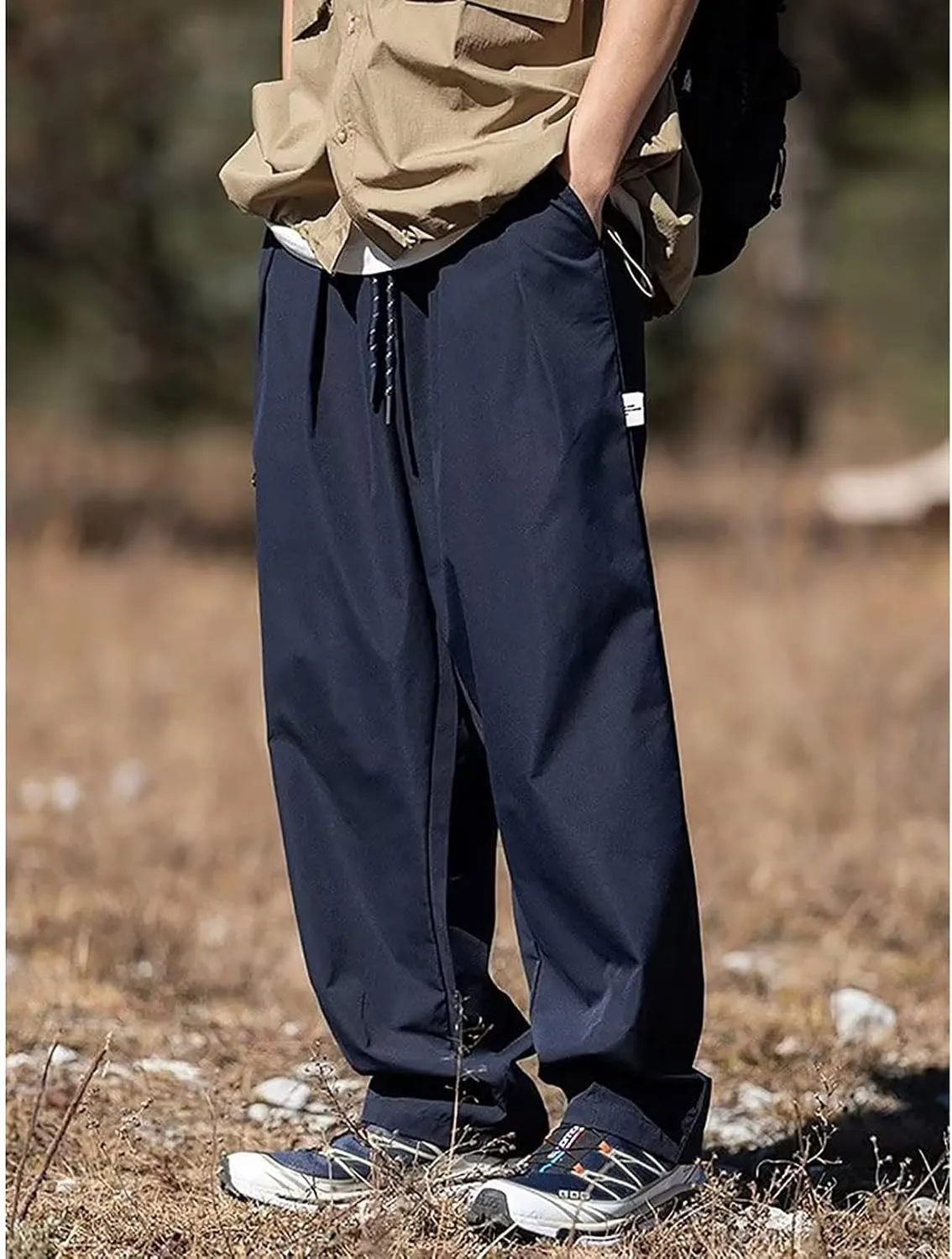 FZVYD 2023 Mens Wild Cargo Pants Mens Joggers Cargo Pants Fashion Casual Sweatpants Work Pants Drawstring Loose Trousers