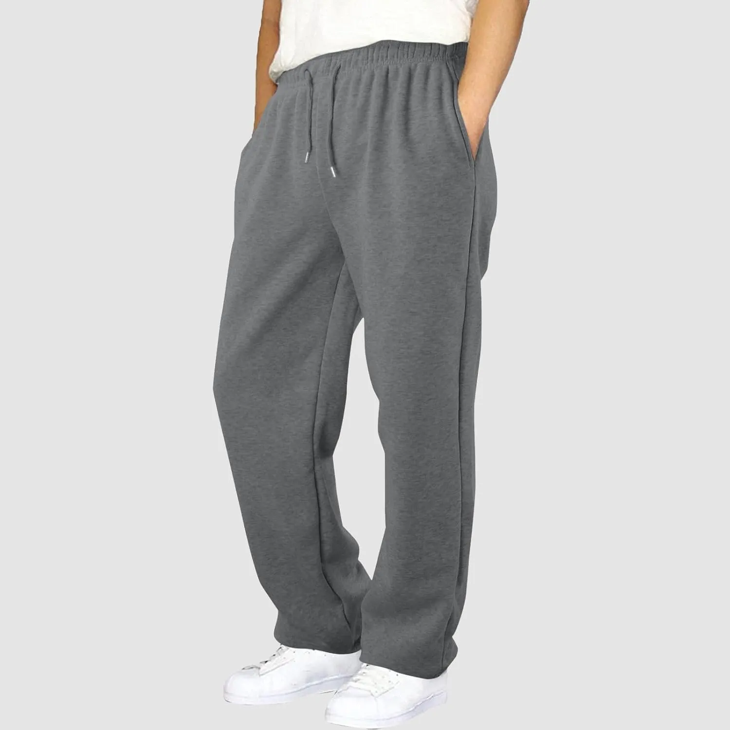 FZVYD Men's Sweatpants Athletic Lounge Pants Elastic Waist Drawstring Casual Joggers Relaxed Tapered Trousers with Pockets