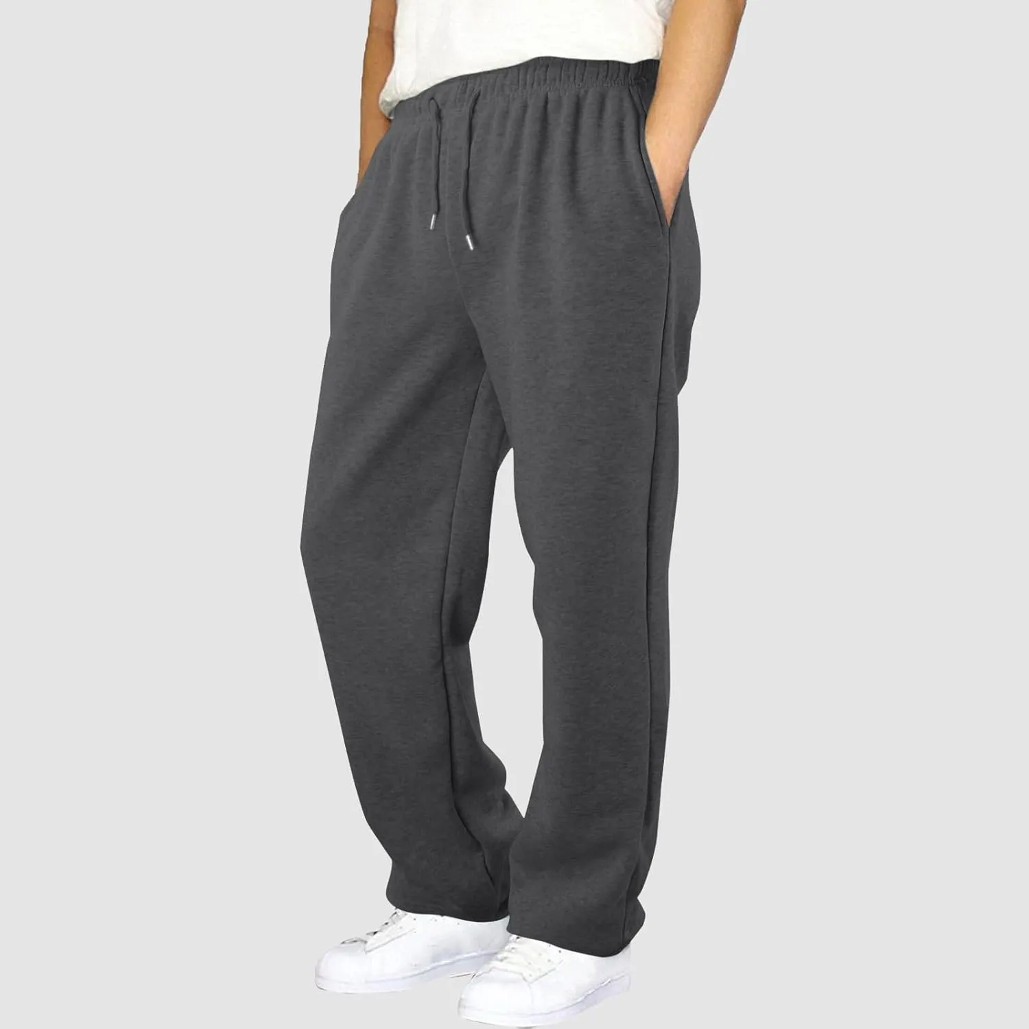 FZVYD Men's Sweatpants Athletic Lounge Pants Elastic Waist Drawstring Casual Joggers Relaxed Tapered Trousers with Pockets