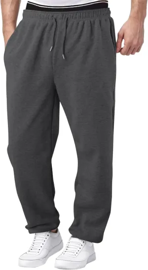 FZVYD Men's Sweatpants Athletic Lounge Pants Elastic Waist Drawstring Casual Joggers Relaxed Tapered Trousers with Pockets