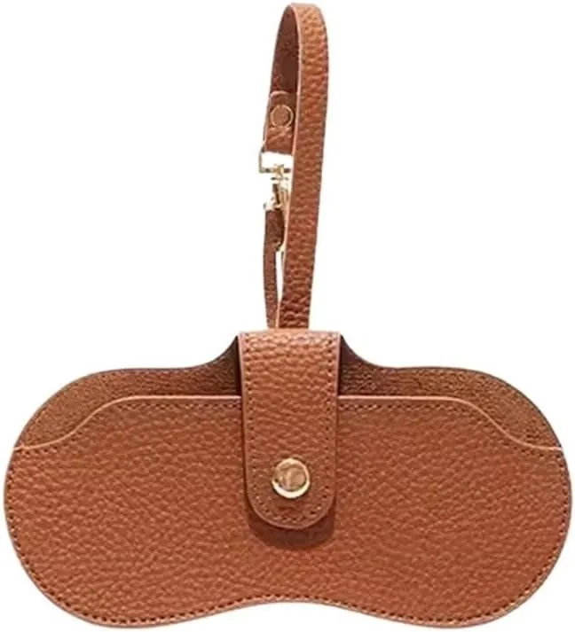 Glasses Case Women's Portable PU Leather Sunglasses Bag Pendant Storage