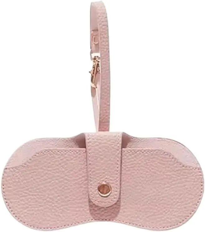 Glasses Case Women's Portable PU Leather Sunglasses Bag Pendant Storage