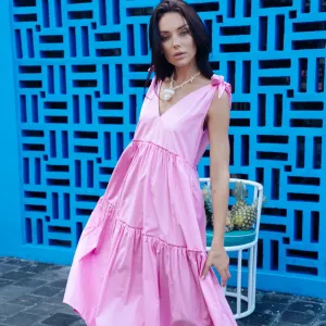 Holly Dress - Pink Poplin