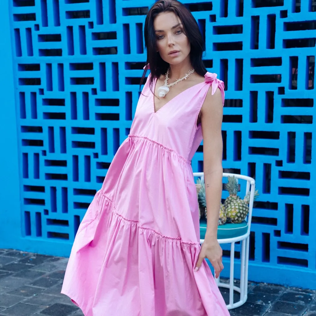 Holly Dress - Pink Poplin