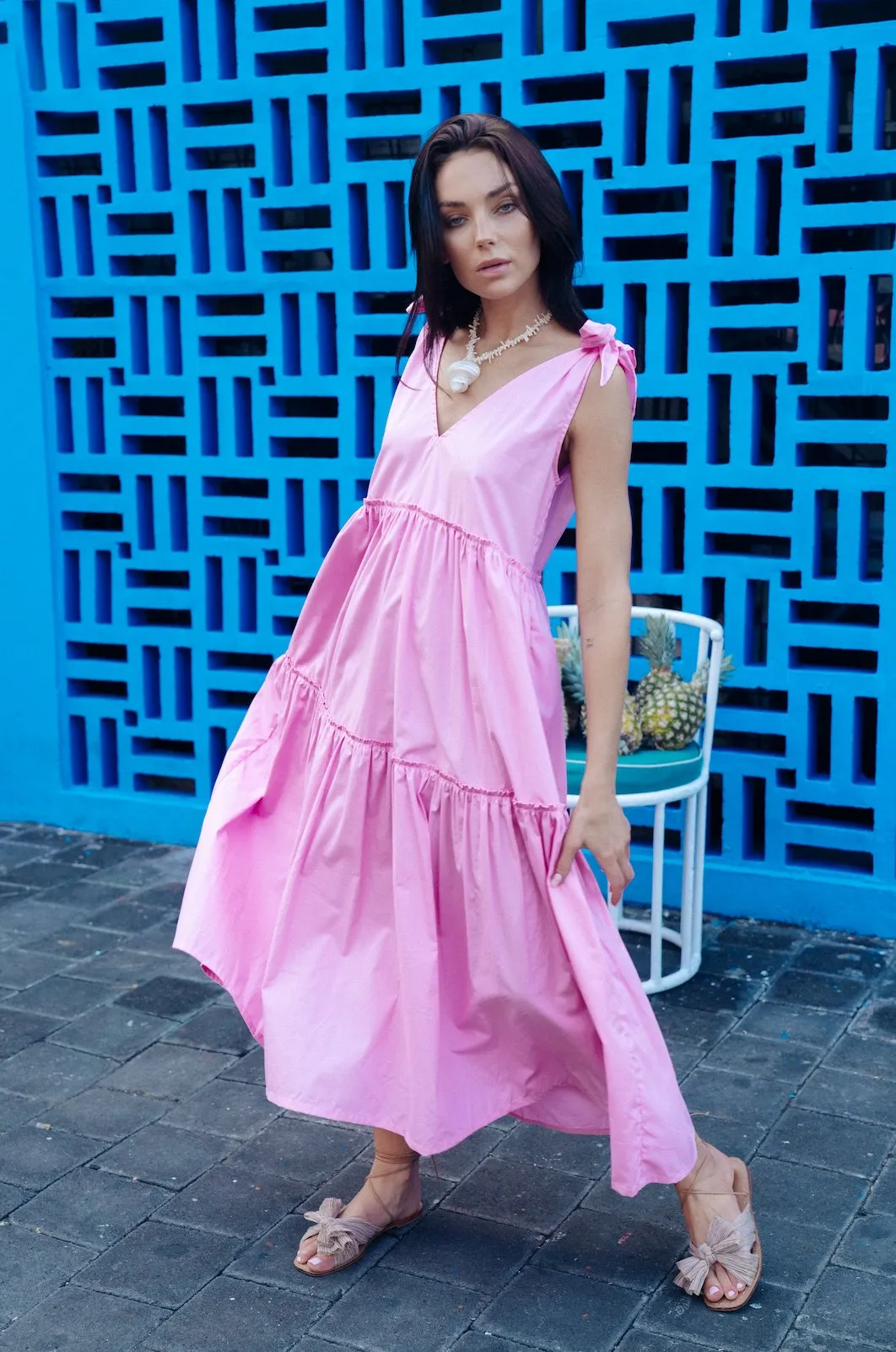 Holly Dress - Pink Poplin