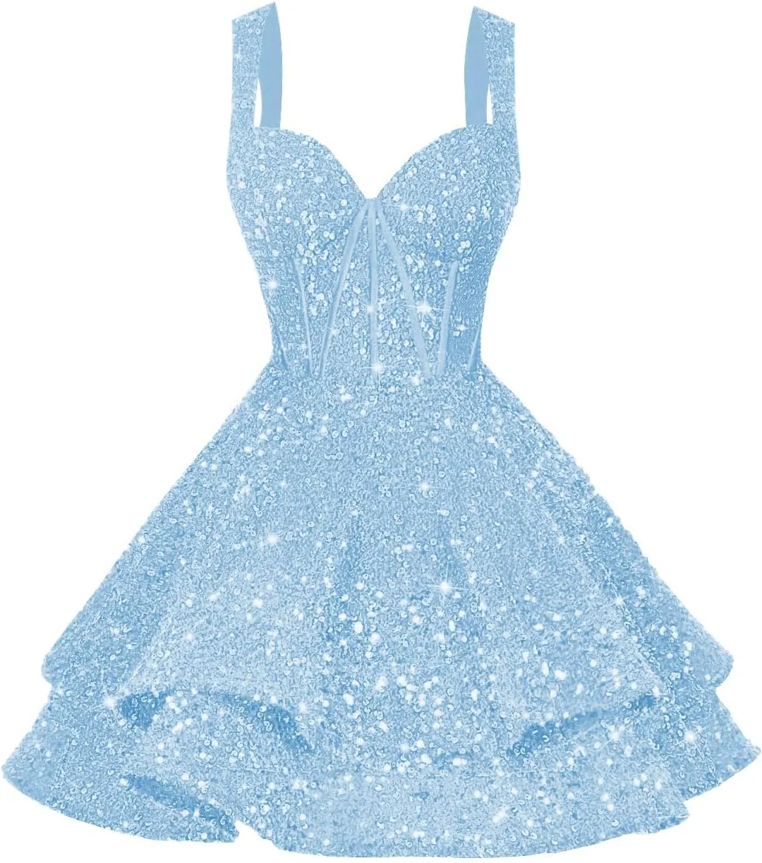 Homecoming Dresses 2025 Short for Teens Prom Dresses VNeck Sparkly Sequin Cocktail Party Gowns