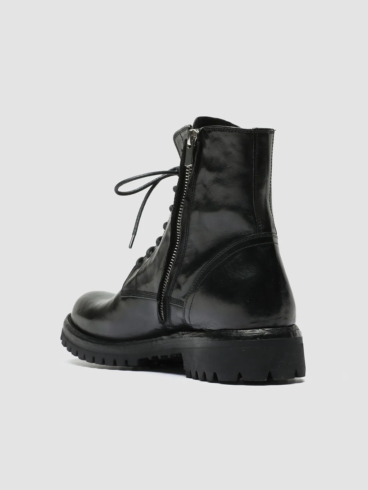 IKONIC 001 - Black Leather Lace Up Boots