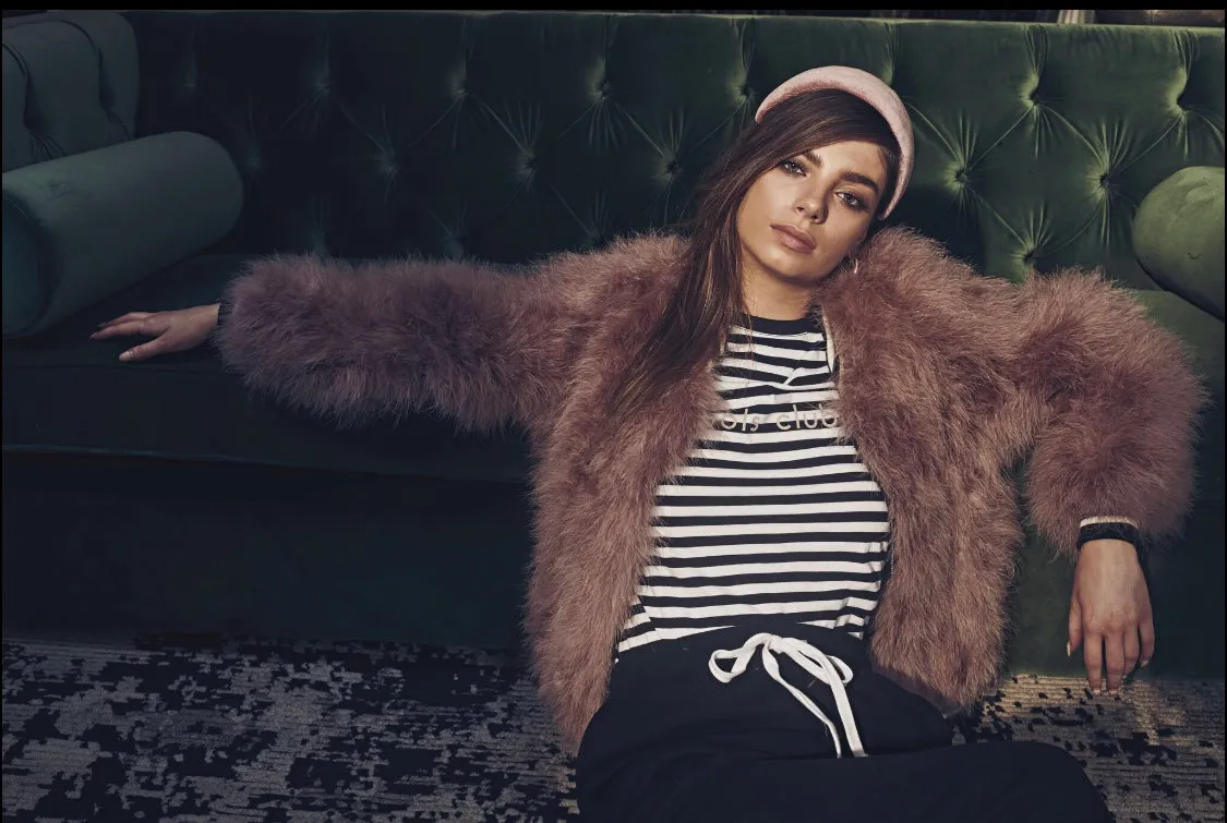 Jacket Feather Bomber  Dusty Rose