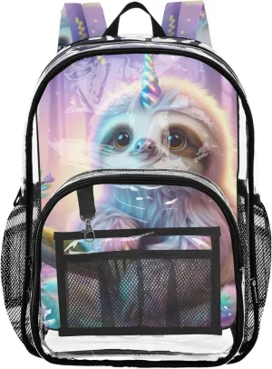 Kids Backpack Boys Girls Unicorn Sloth Clear Backpack for Women Pvc School Plastic Bookbag