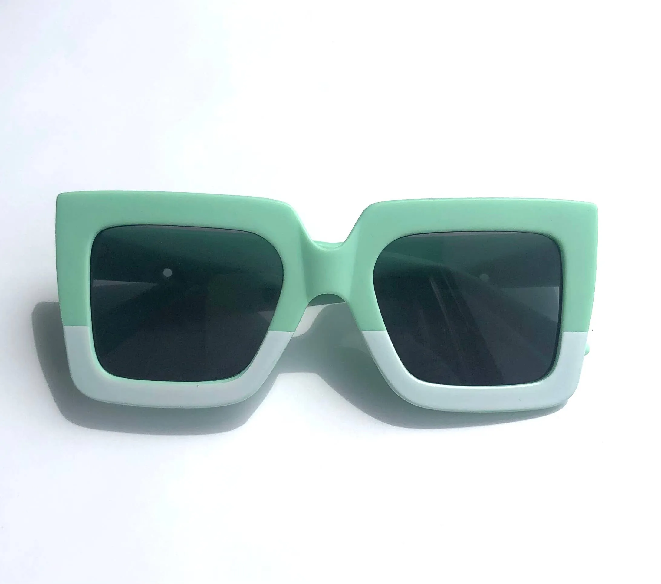 Kids Sunglasses Retro Square Two Tone: Pumpkin/white
