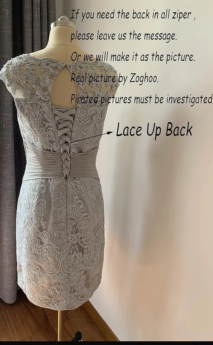 Lace Mother of The Bride Dresses with Jacket Long Sleeve Formal Dress 2 Pieces Evening Gowns for Women