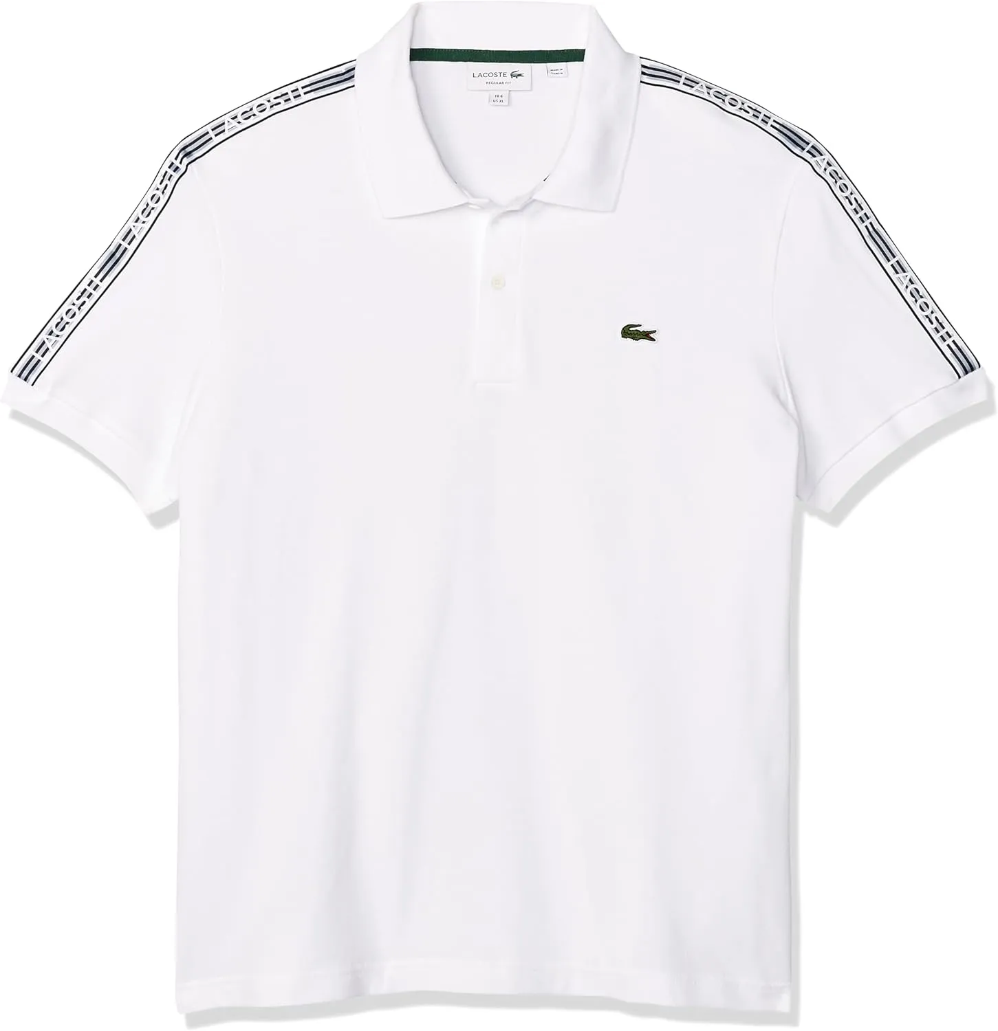 Lacoste Men's Short Sleeve Regular Fit Mini Piqu with Shoulder Taping Polo Shirt