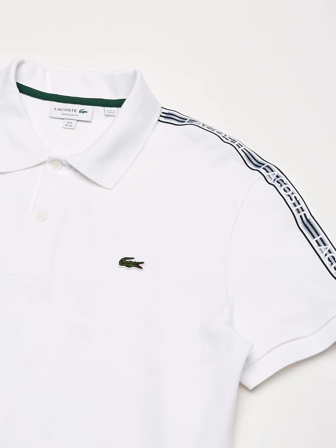 Lacoste Men's Short Sleeve Regular Fit Mini Piqu with Shoulder Taping Polo Shirt