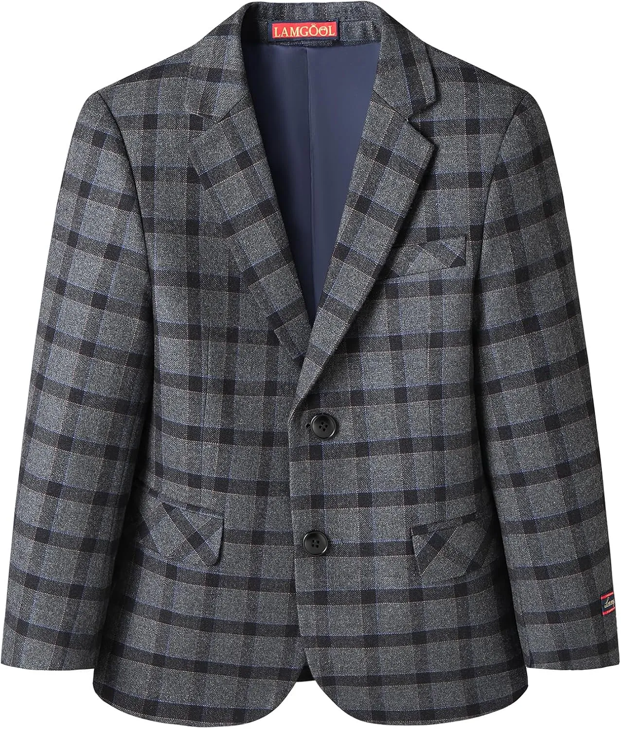 Lamgool Boys Plaid Suits 3 Piece Slim Fit Formal Set for Kids Prom Wedding Outfits Tuxedo Blazer Jacket Vest Pant Size 4T-16Y