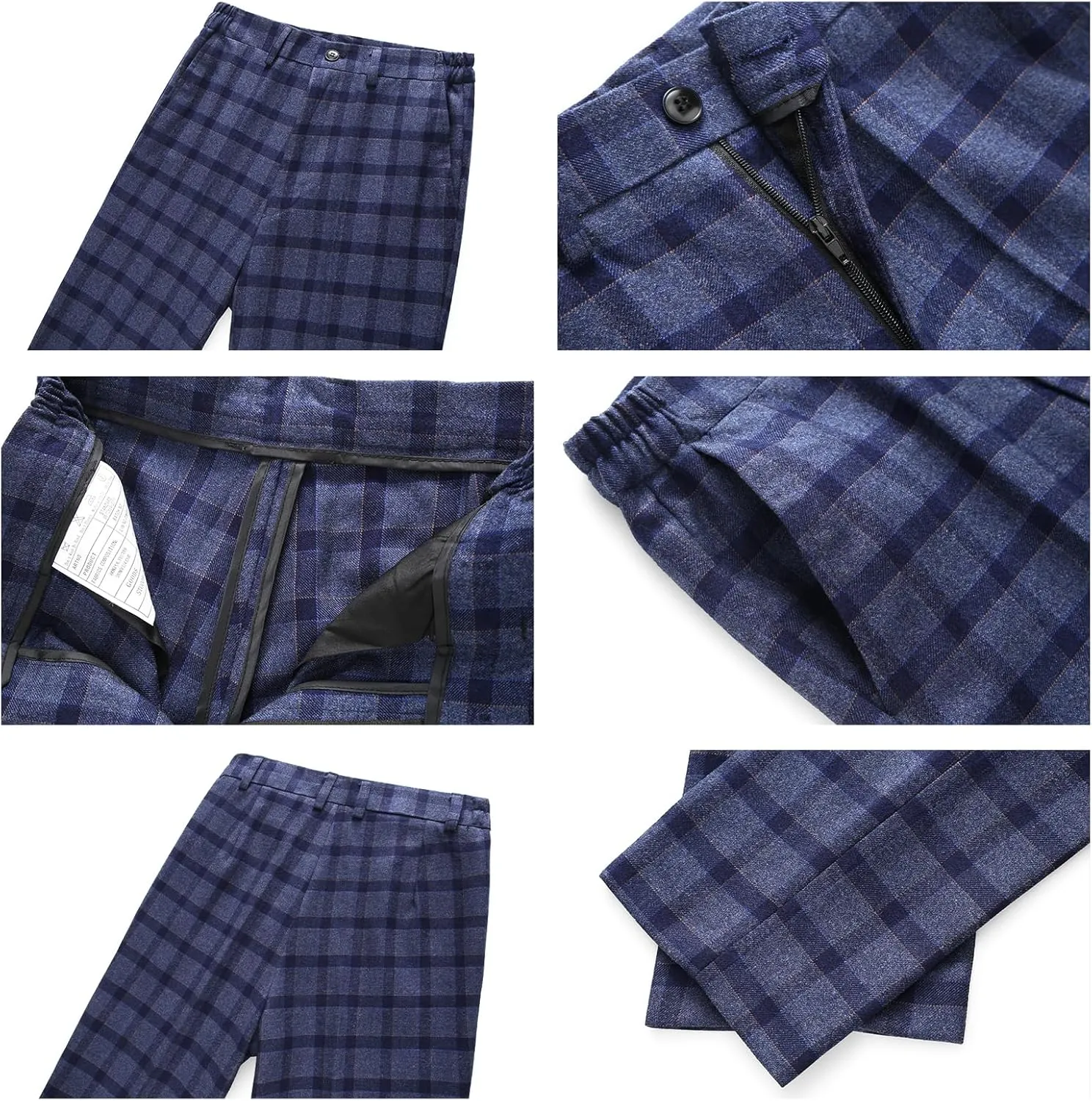 Lamgool Boys Plaid Suits 3 Piece Slim Fit Formal Set for Kids Prom Wedding Outfits Tuxedo Blazer Jacket Vest Pant Size 4T-16Y