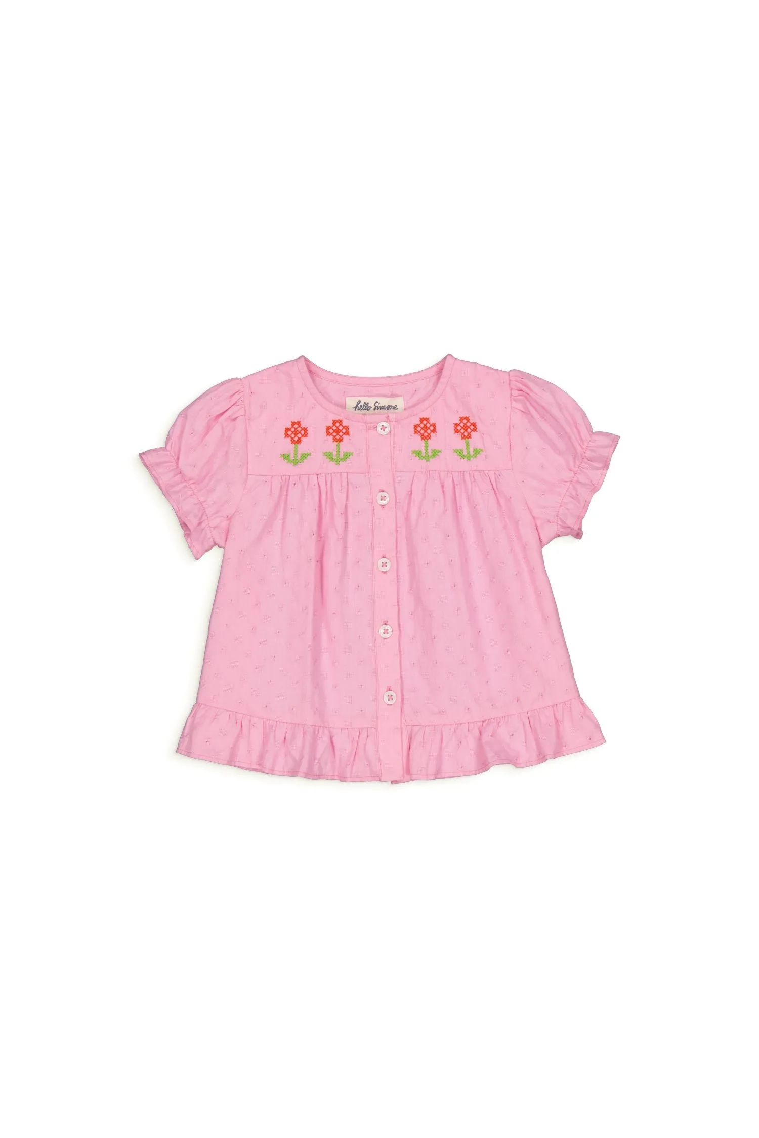 Lana Baby Blouse in Dobby Rose