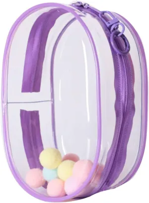 Large Clear Figure Display Bag with Keychain Blind Box Keychain Case Lipsticks Carrying Case Keychain Pouch Charms for Collectibles 6.8 Inch Tall