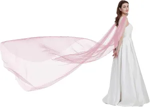 Leimandy Shoulder Cape Veil Tulle Church Bridal Cape Veil Chapel Wedding Veil B018