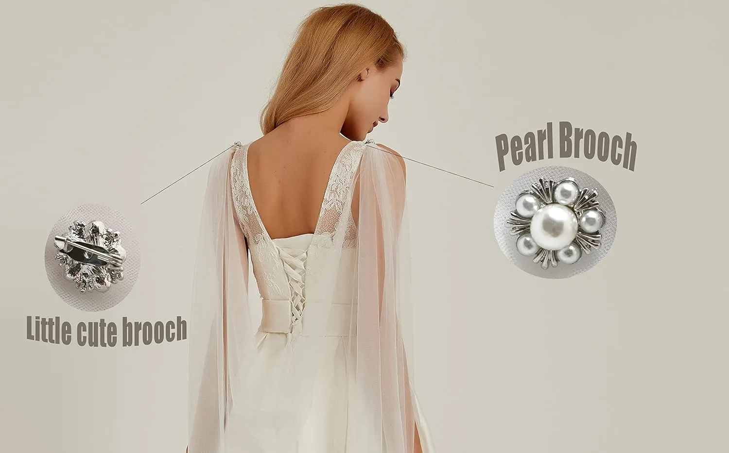 Leimandy Shoulder Cape Veil Tulle Church Bridal Cape Veil Chapel Wedding Veil B018
