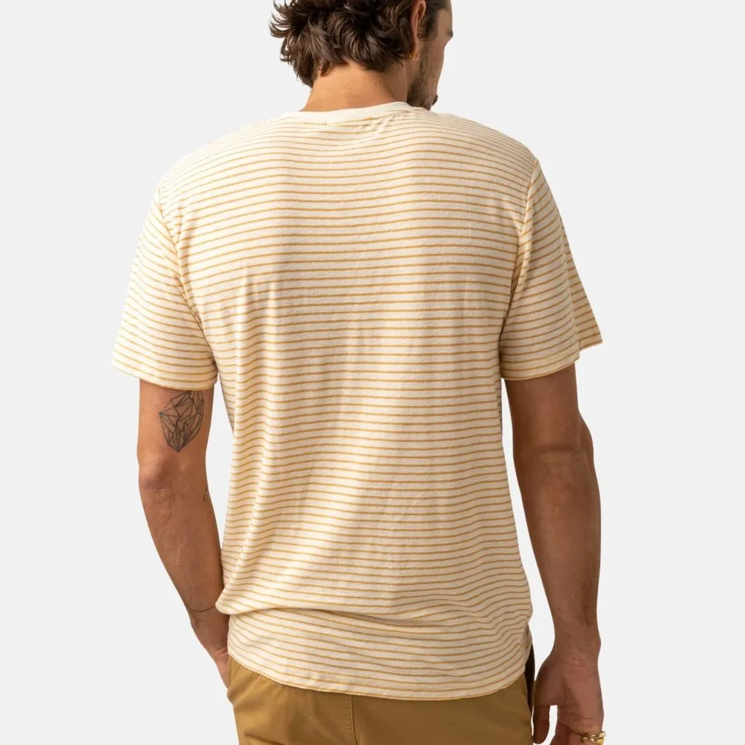 Linen Stripe Henley T-Shirt (Natural)
