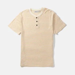 Linen Stripe Henley T-Shirt (Natural)