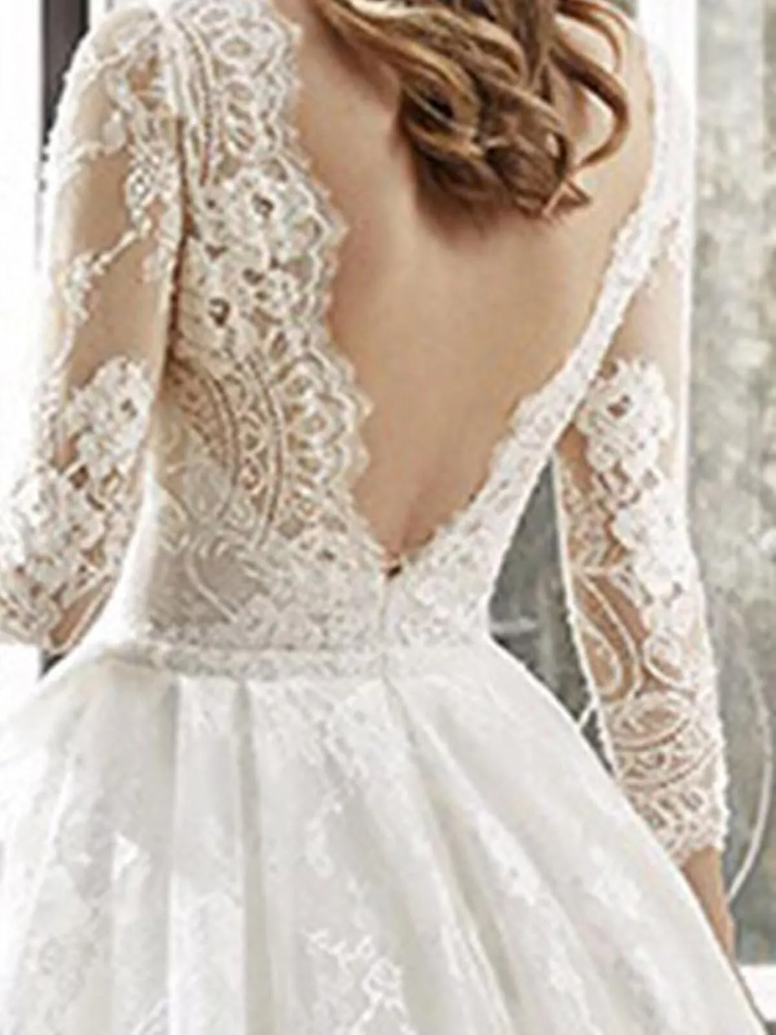 Long Sleeve Short Wedding Dresses for Bride Tulle Lace Wedding Dress for Women Boho Engagement Bridal Shower Dress
