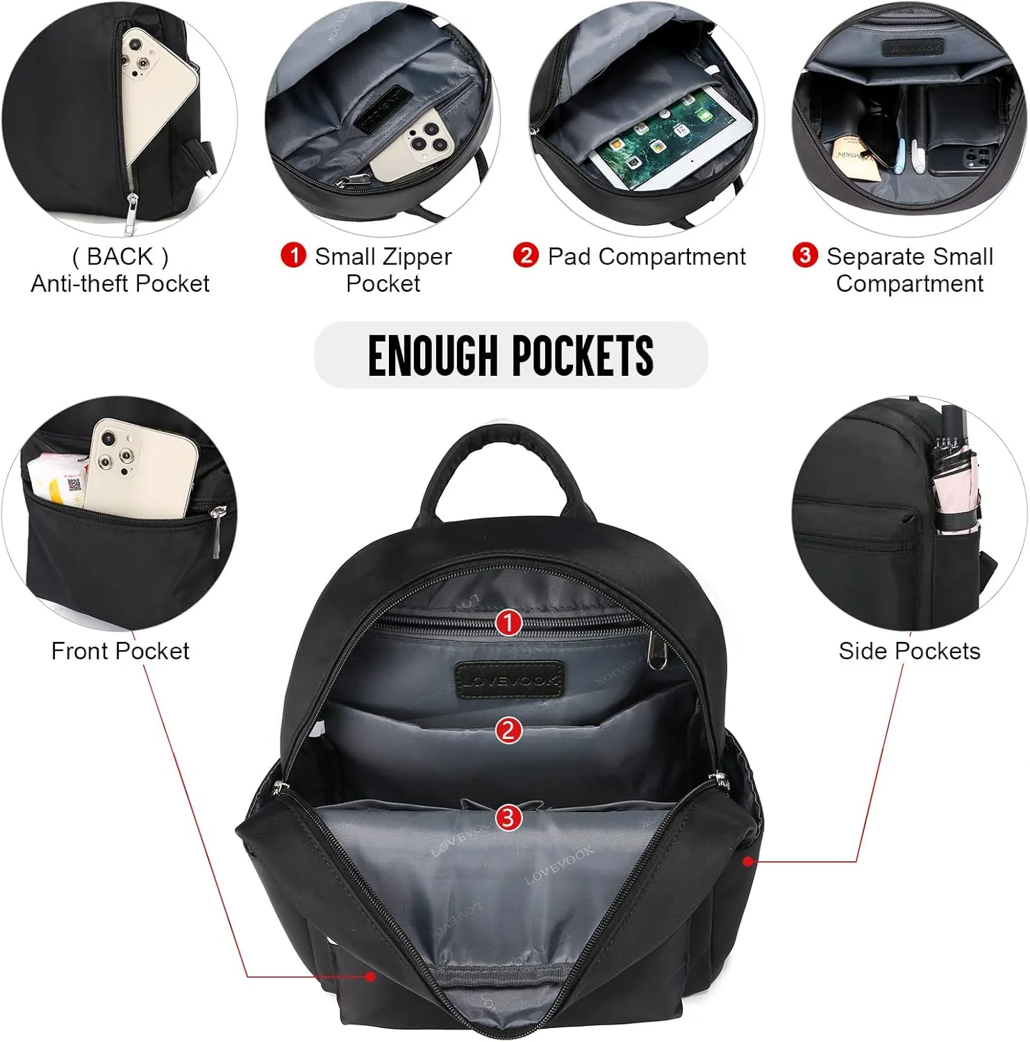 LOVEVOOK Mini Backpack for Women Light Weight Small Waterproof Backpack Purses Daily Backpack