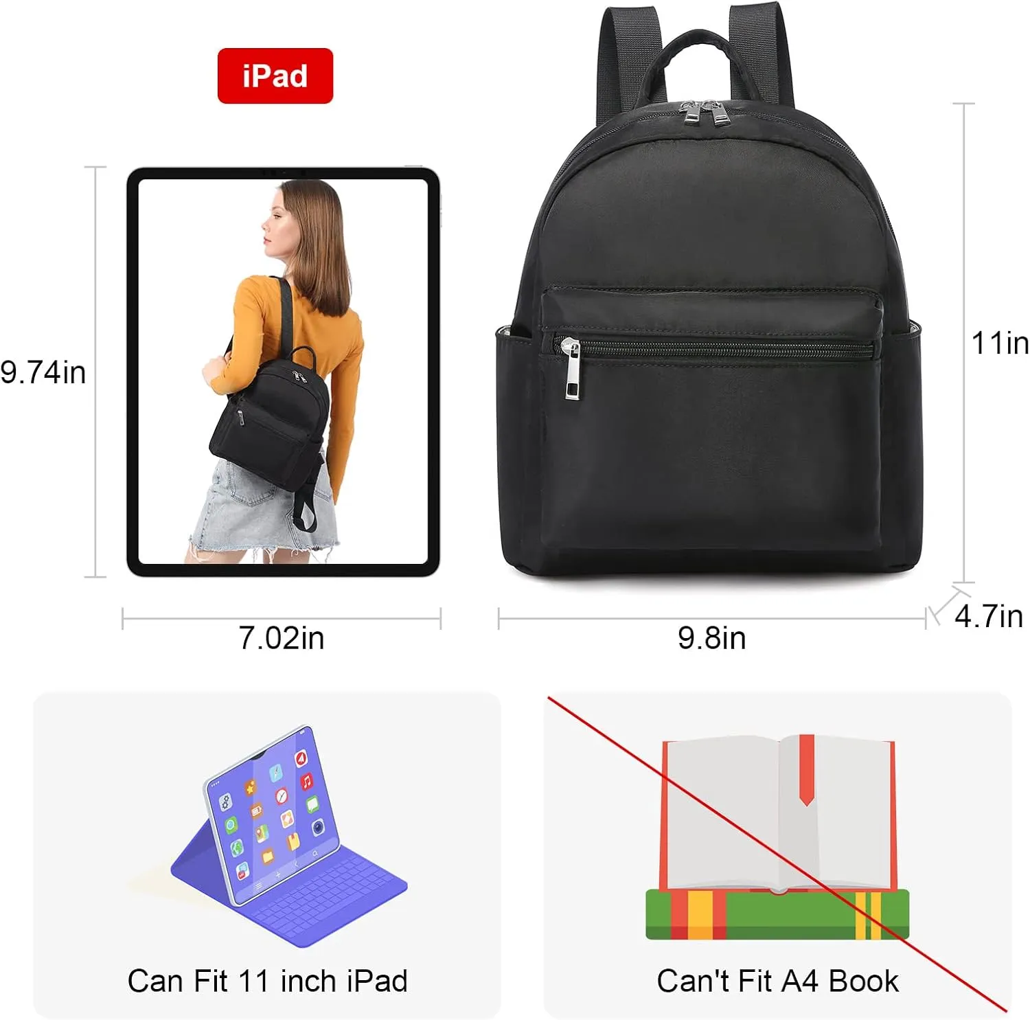 LOVEVOOK Mini Backpack for Women Light Weight Small Waterproof Backpack Purses Daily Backpack