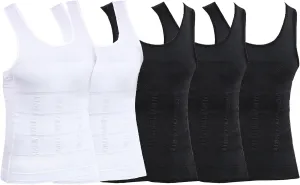 Maiyifu-GJ 5 Pack Men's Sleeveless Compression Shirts Athletic Workout Slimming Tank Top Running Undershirts Shapewear Vest
