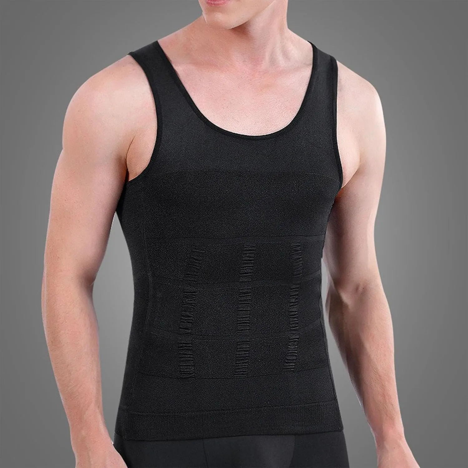 Maiyifu-GJ 5 Pack Men's Sleeveless Compression Shirts Athletic Workout Slimming Tank Top Running Undershirts Shapewear Vest