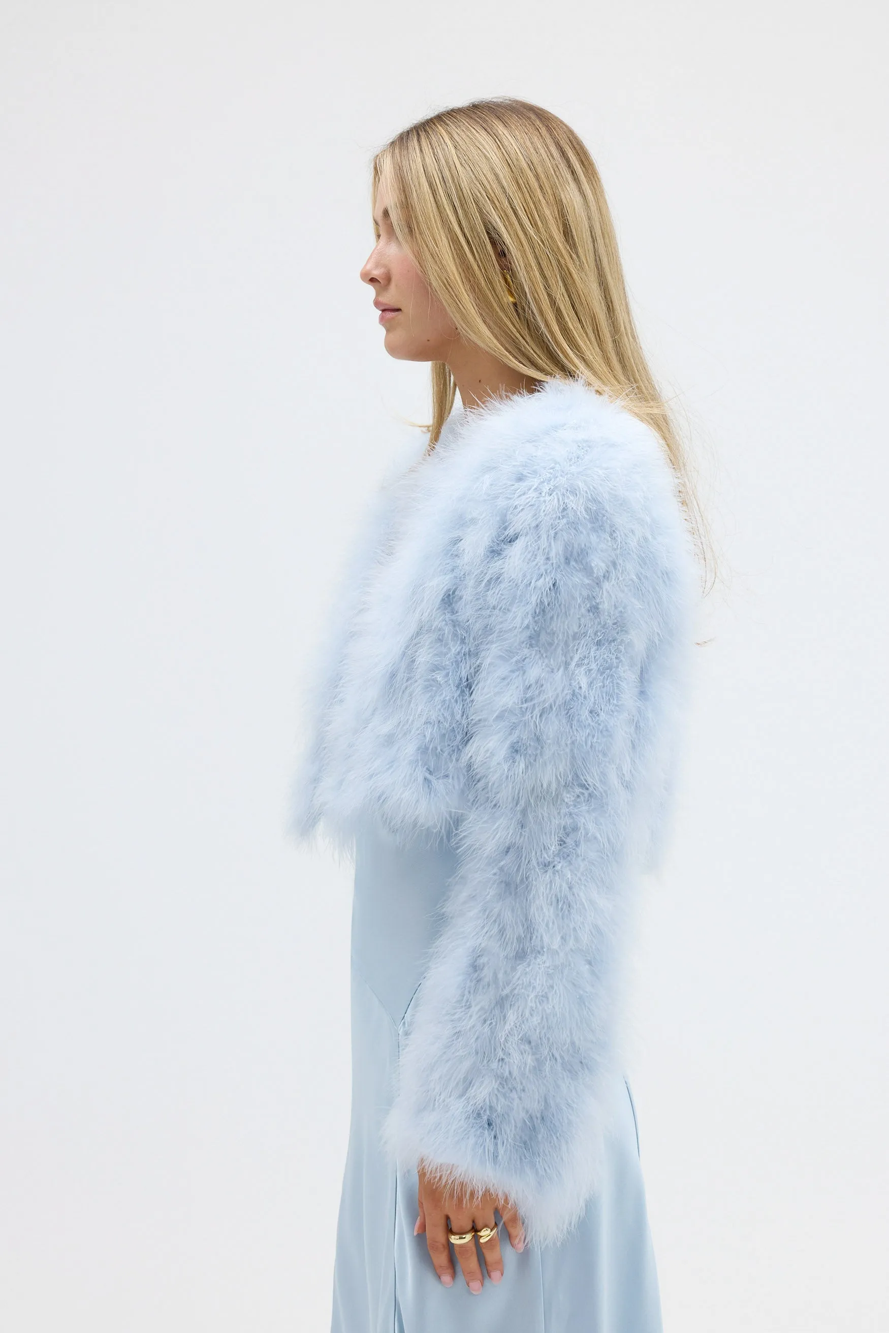 Manhattan Crop Jacket - Powder Blue