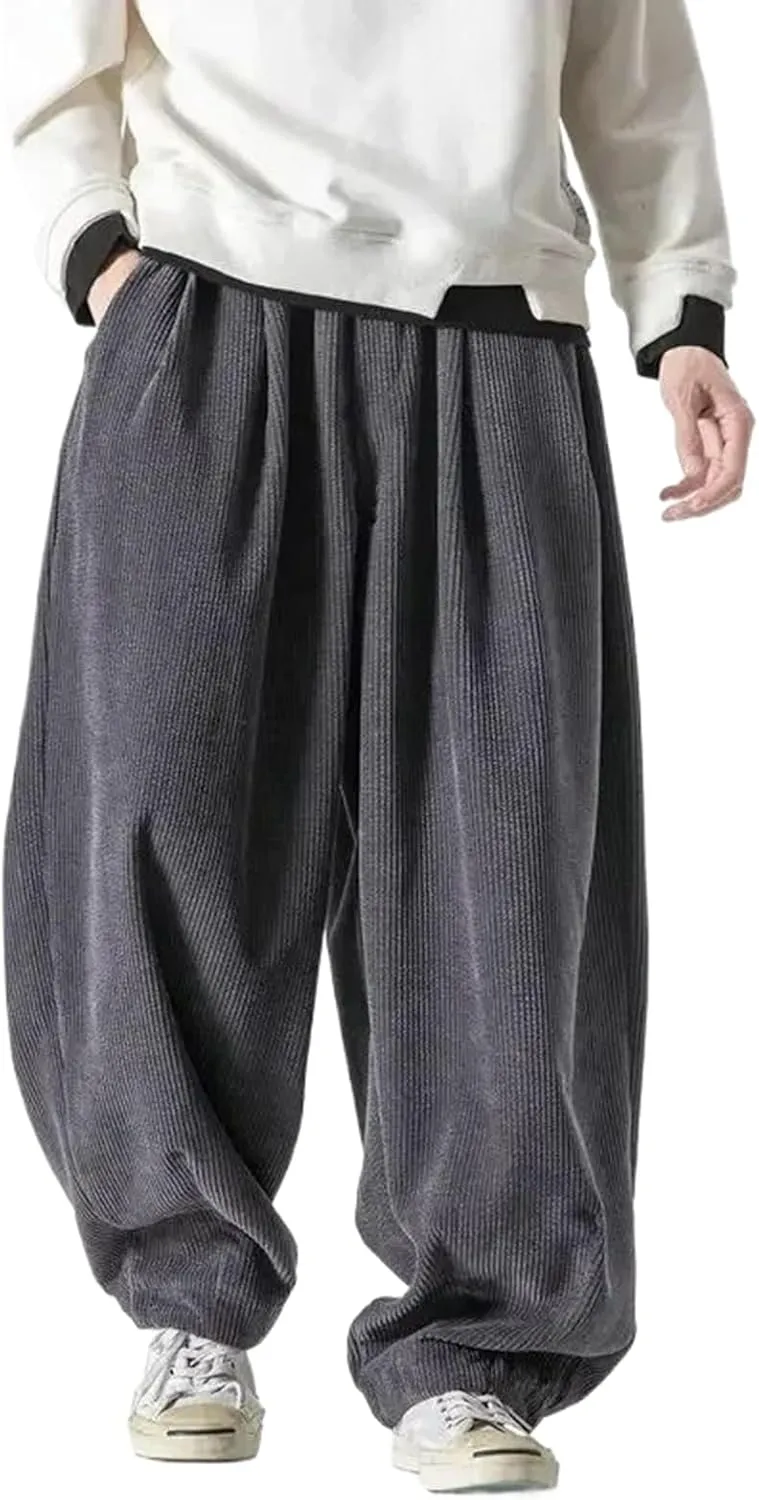 Men Casual Wide Leg Pants Streetwear Harem Pants Mens Long Trousers Loose Male Oversized Harajuku Trousers