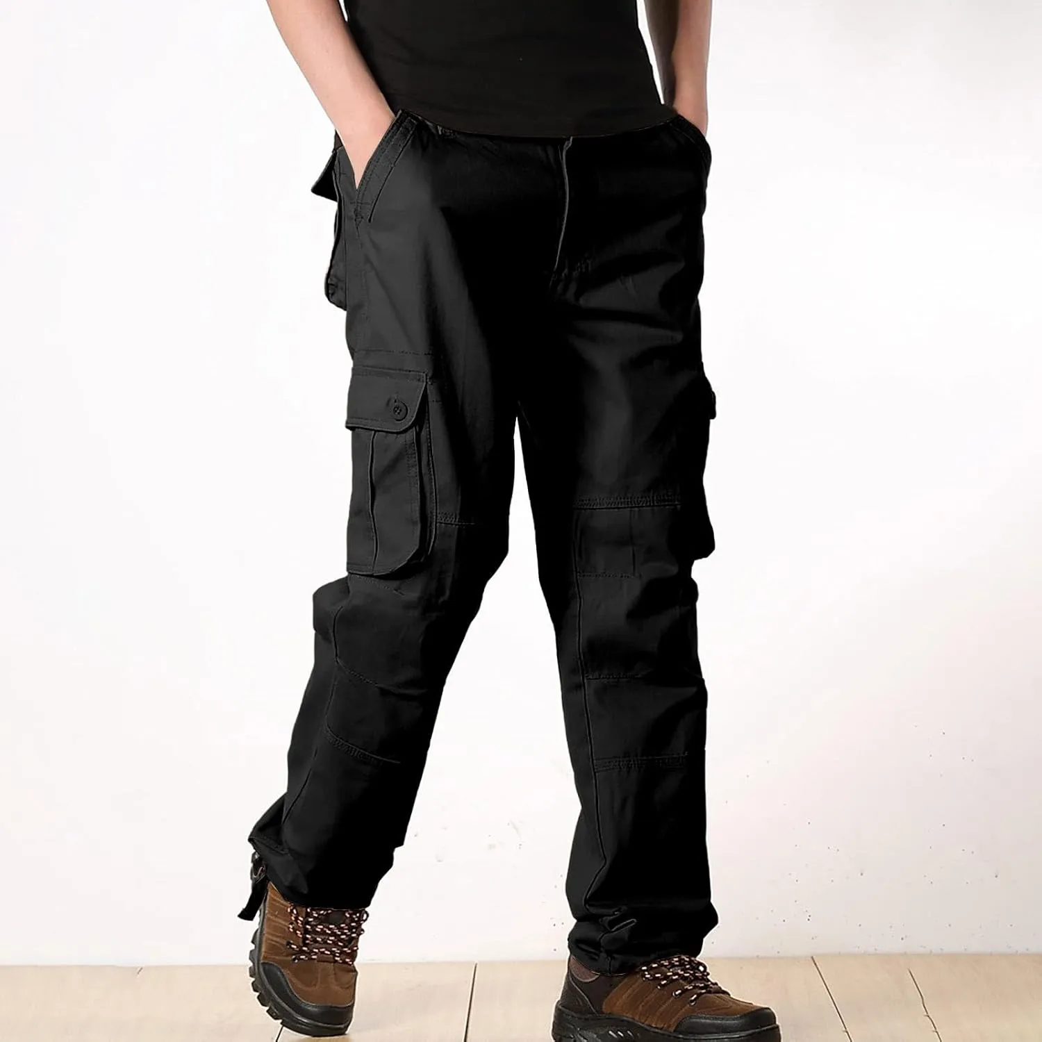 Mens Cargo Pants Casual Pantaln para Hombre De Moda Work Pants for Men Cargo Big Men's Sweatpants Drawstring Pant