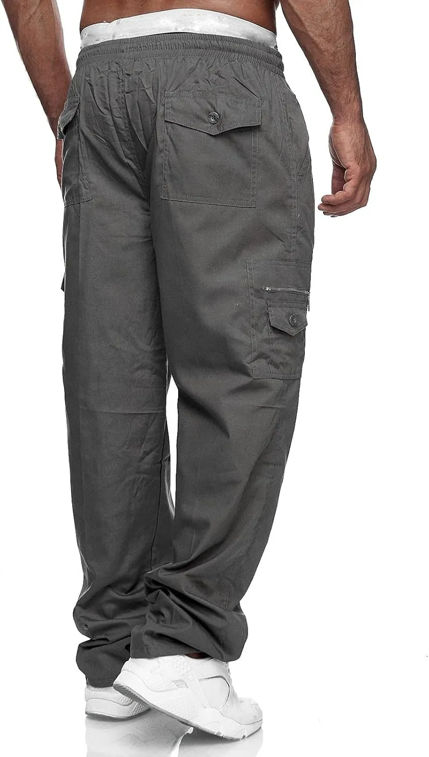 Men's Cargo Pants Military Tactical Hiking Jogger Athletic Work Big and Tall Outdoor Trousers Sweatpants with Pockets
