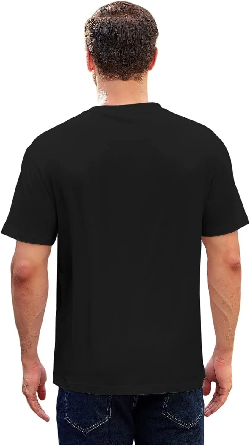 Men's Loose Fit Mens-Short-Sleeve T-Shirt 100% Cotton Crew Neck Soft Fitted Tees S-3XL Fresh Classic Tshirts