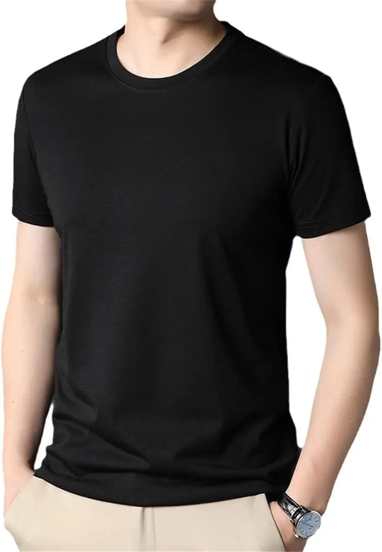 Men's Undershirts Tees Short Sleeve T-Shirts Crewneck Solid Multi-Color Blend T-Shirts
