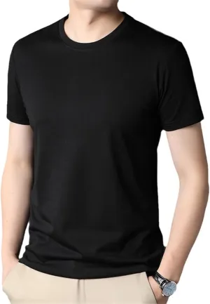 Men's Undershirts Tees Short Sleeve T-Shirts Crewneck Solid Multi-Color Blend T-Shirts