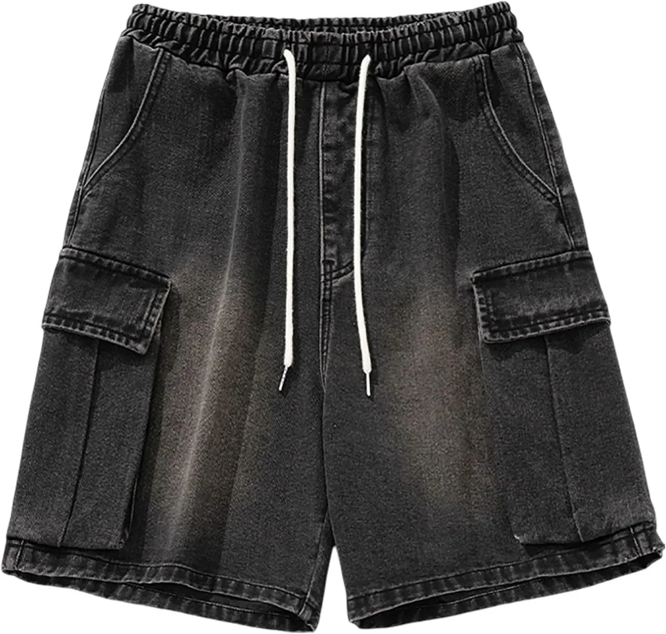 Mens Y2K Grunge Baggy Jean Shorts Casual Hip Hop Aesthetic Pants Loose Fit Denim Shorts Streetwear Clothes