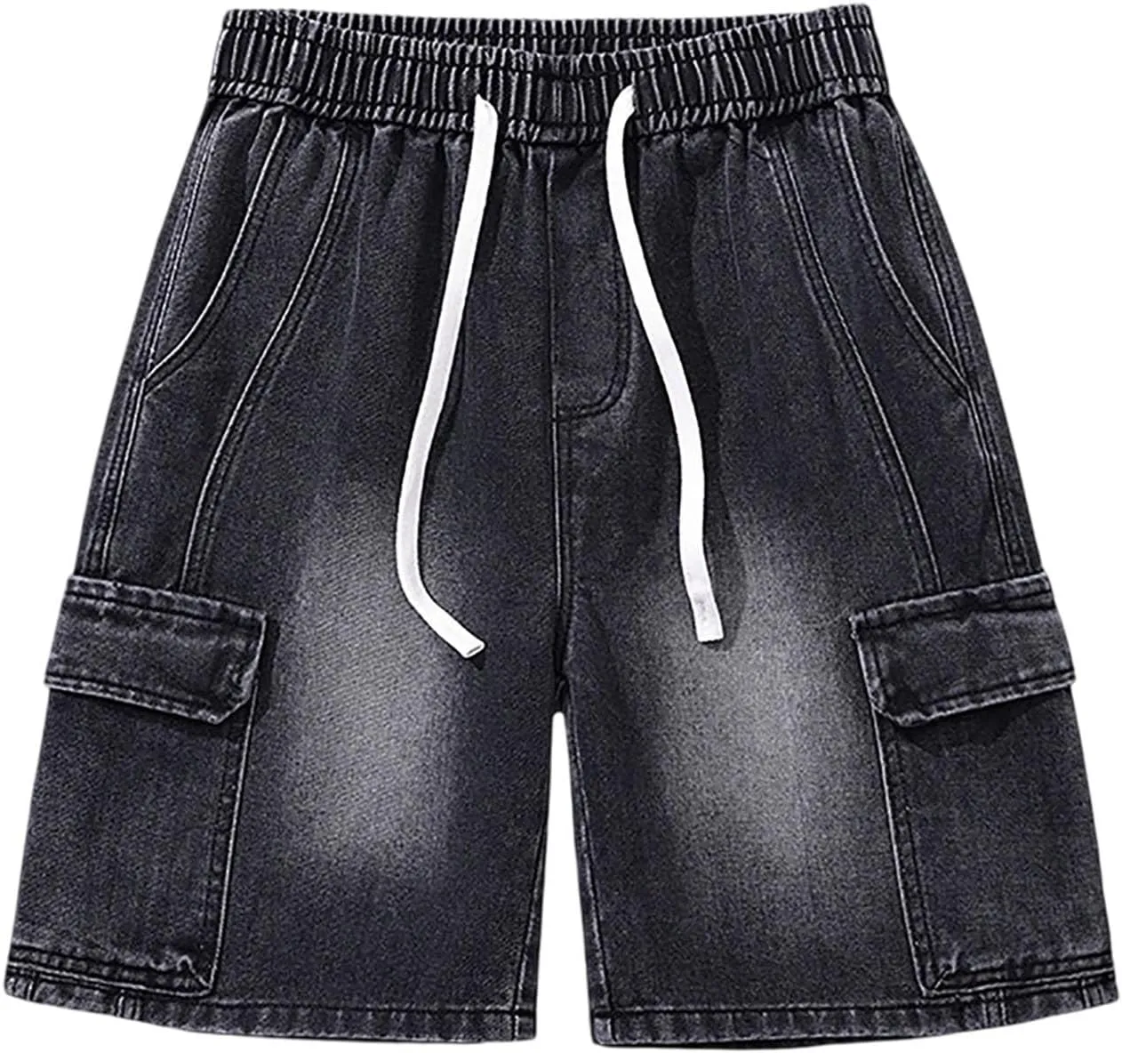 Mens Y2K Grunge Baggy Jean Shorts Casual Hip Hop Aesthetic Pants Loose Fit Denim Shorts Streetwear Clothes