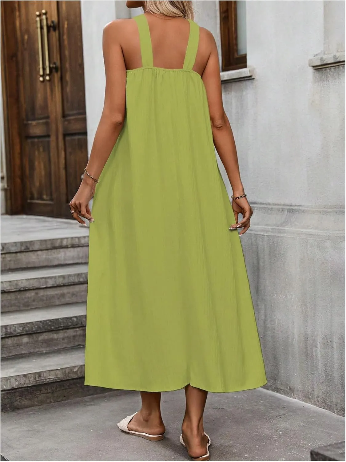Milumia Women's Twist Knot Sleeveless Dress Summer Vacation Flared Maxi Dresses