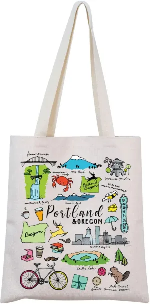MNIGIU Portland Tote Bag - Travel Gift, Oregon State Gifts, Portland Souvenir