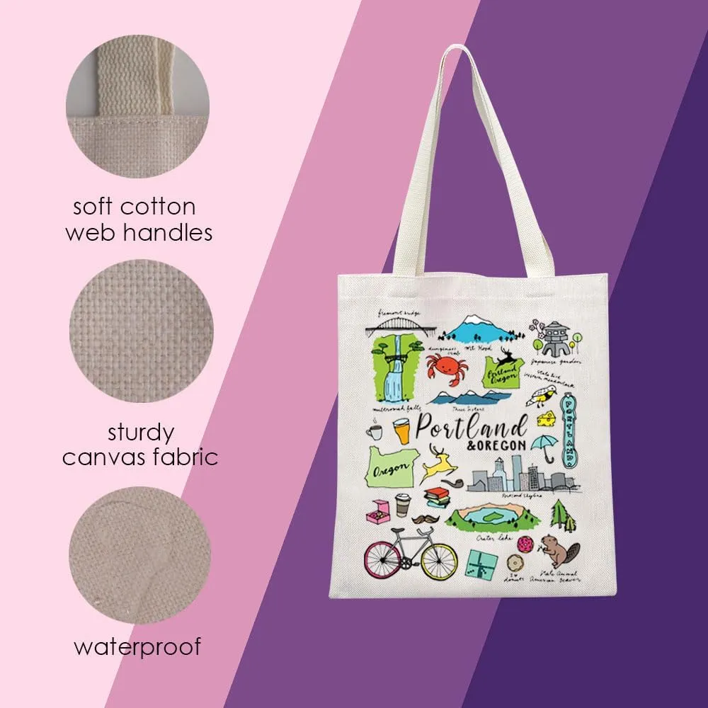 MNIGIU Portland Tote Bag - Travel Gift, Oregon State Gifts, Portland Souvenir
