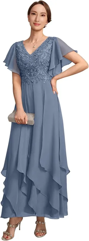 Mother of The Bride Dresses for Wedding Plus Size Women Formal V Neck Evening Gown Dresses 2025