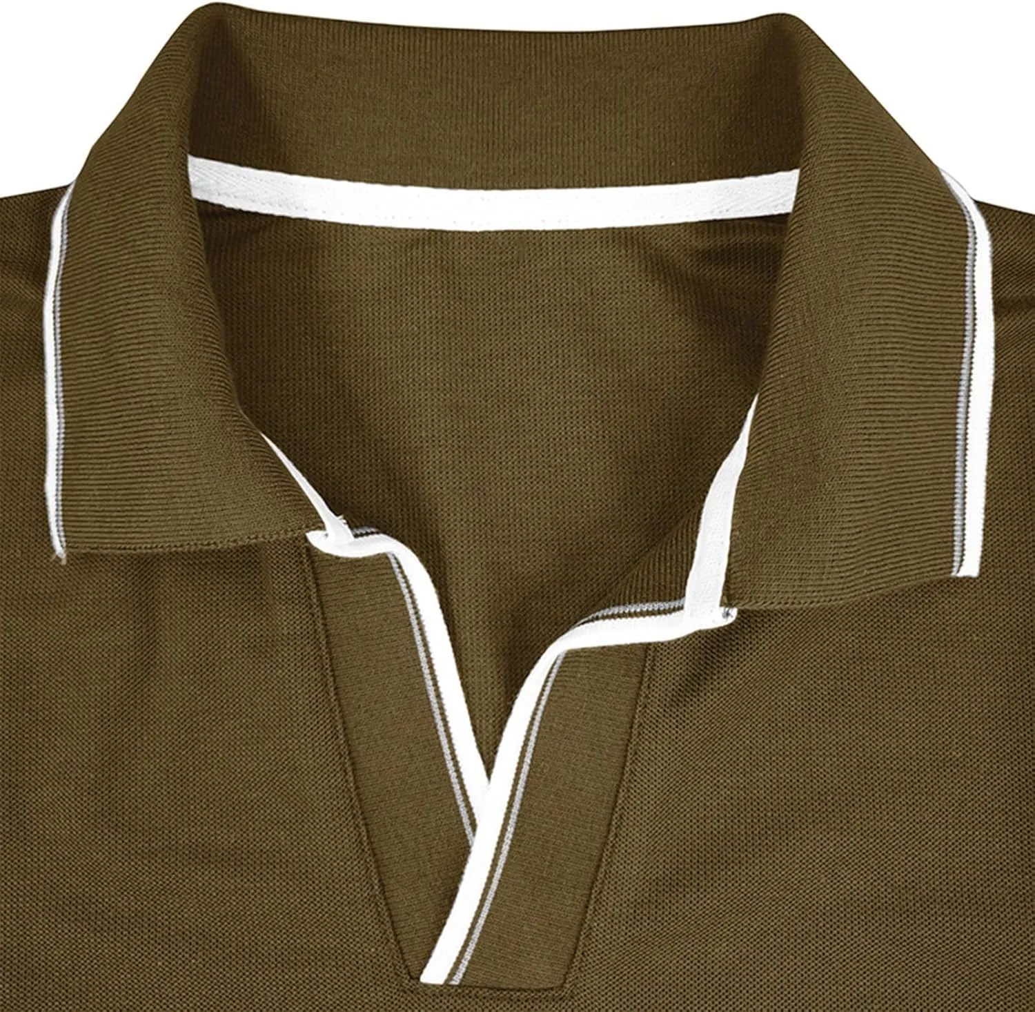 Muscularfit Long Sleeve Shirts for Men 2023 Fashion Solid Button Down Polo Shirts Casual Formal Work Collar Pullover T Shirt