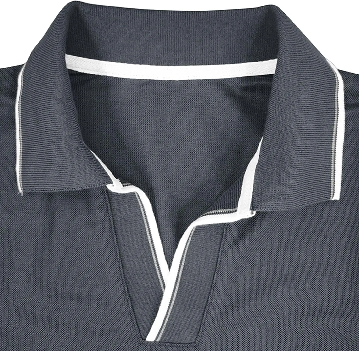 Muscularfit Long Sleeve Shirts for Men 2023 Fashion Solid Button Down Polo Shirts Casual Formal Work Collar Pullover T Shirt