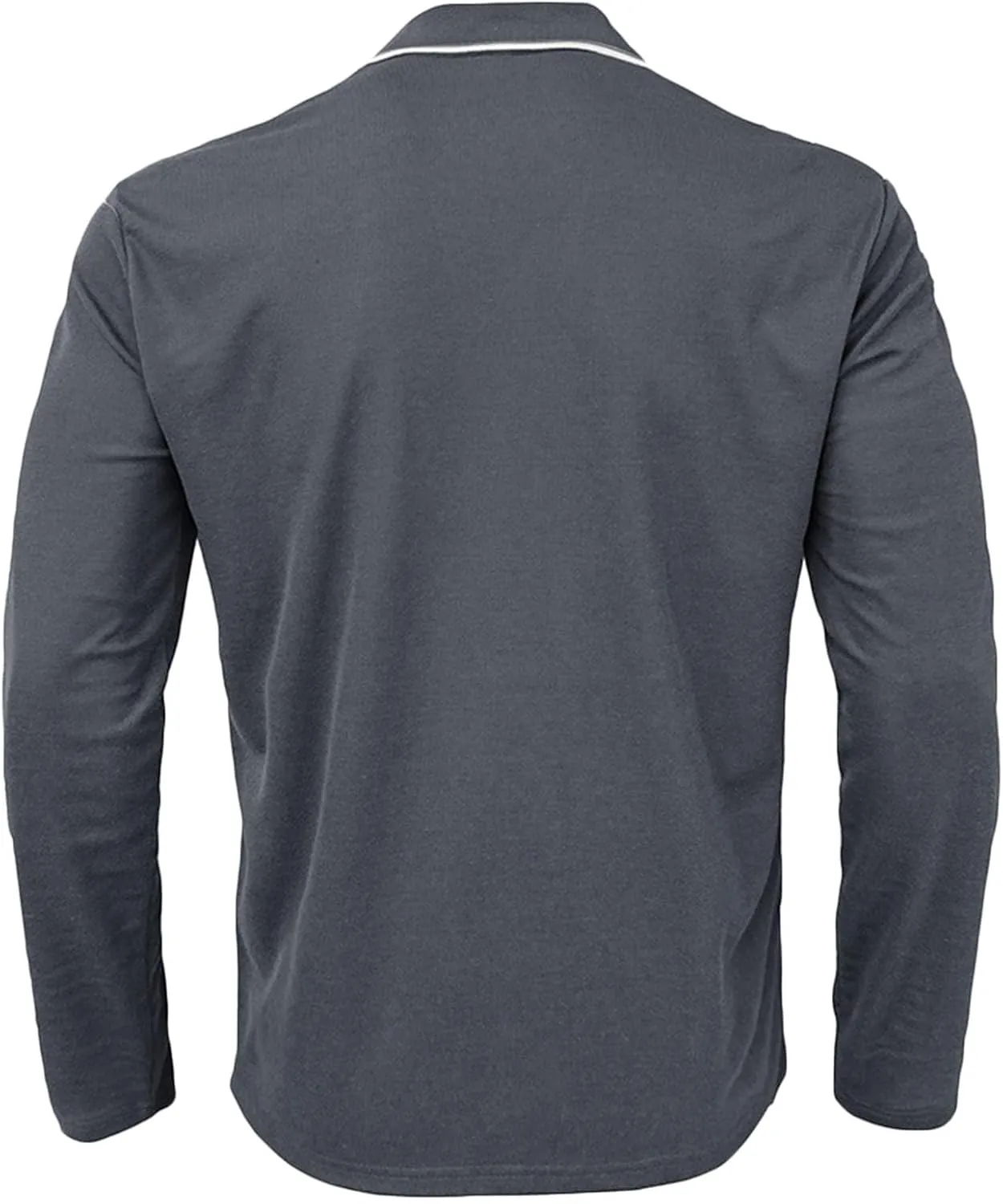 Muscularfit Long Sleeve Shirts for Men 2023 Fashion Solid Button Down Polo Shirts Casual Formal Work Collar Pullover T Shirt