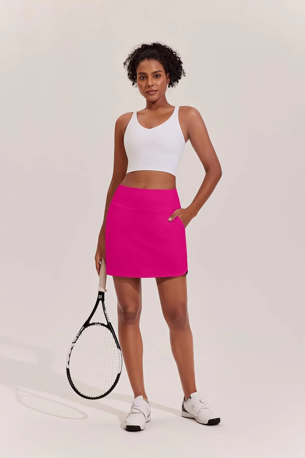 PINSPARK Golf Skirts for Women High Waisted Tennis Skort Skirts with 3 Pockets A Line Athletic Skirt Pickleball Workout