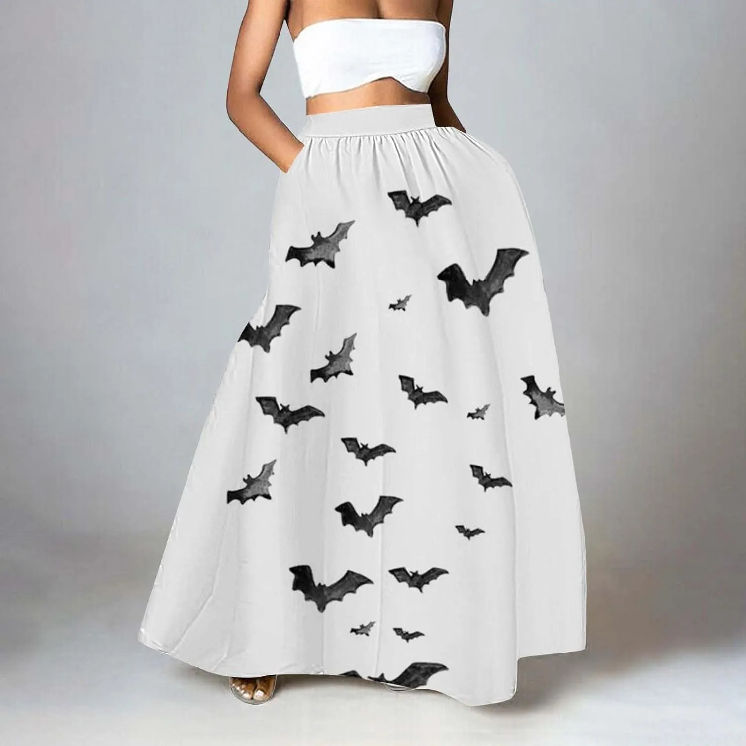 Plus Size Fairy Skirt - High Waist Maxi Skirt With Pockets - Perfect for Halloween Parties & Beach Events