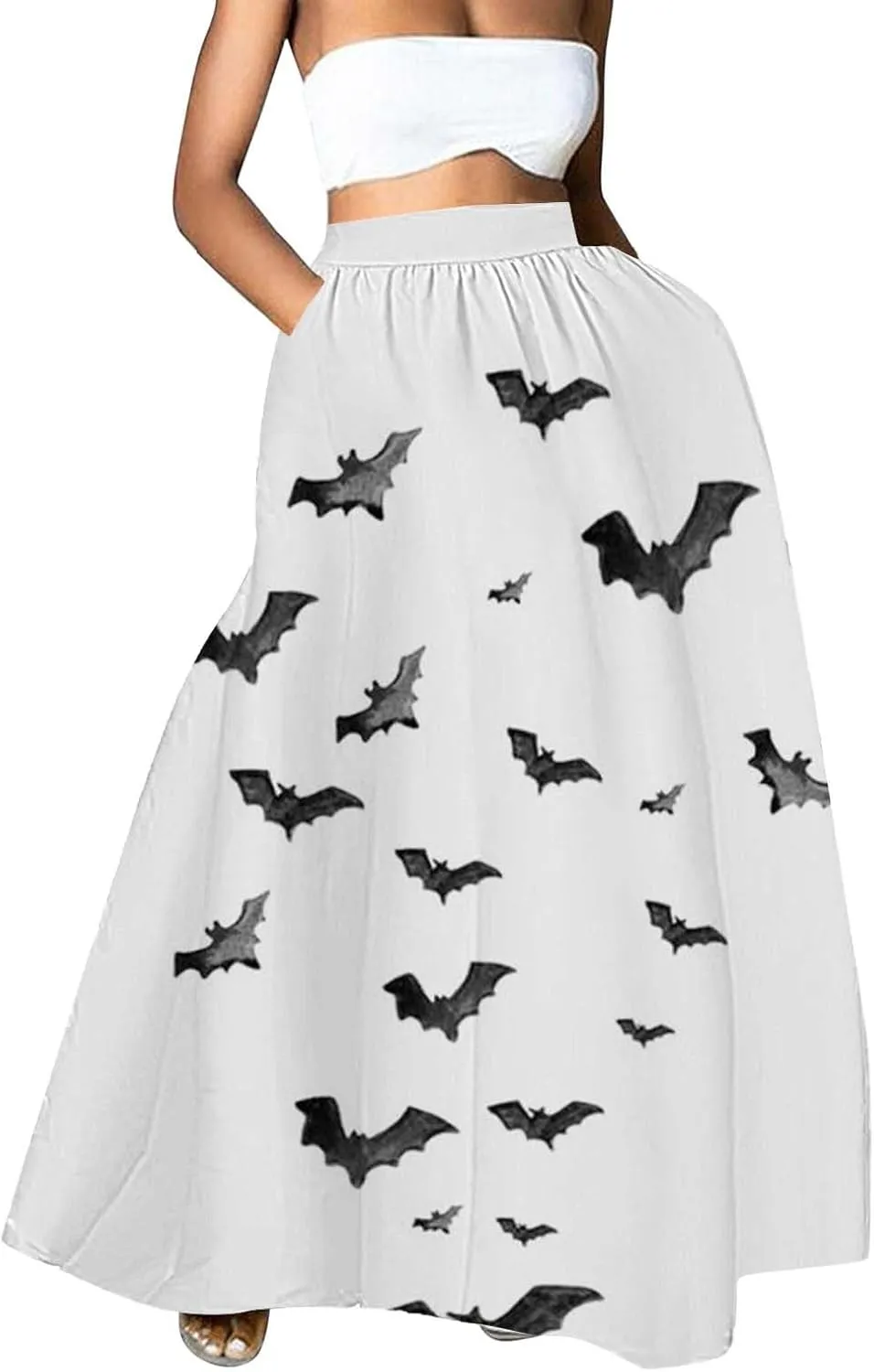 Plus Size Fairy Skirt - High Waist Maxi Skirt With Pockets - Perfect for Halloween Parties & Beach Events