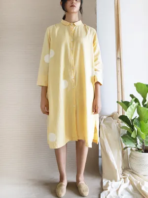 Polka Shirt Dress Yellow